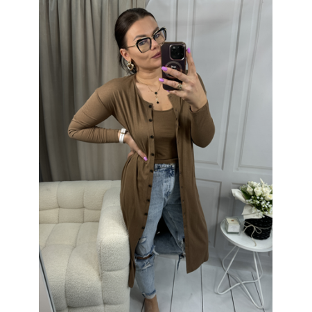 Set Kardigan + top brązowy Madewell